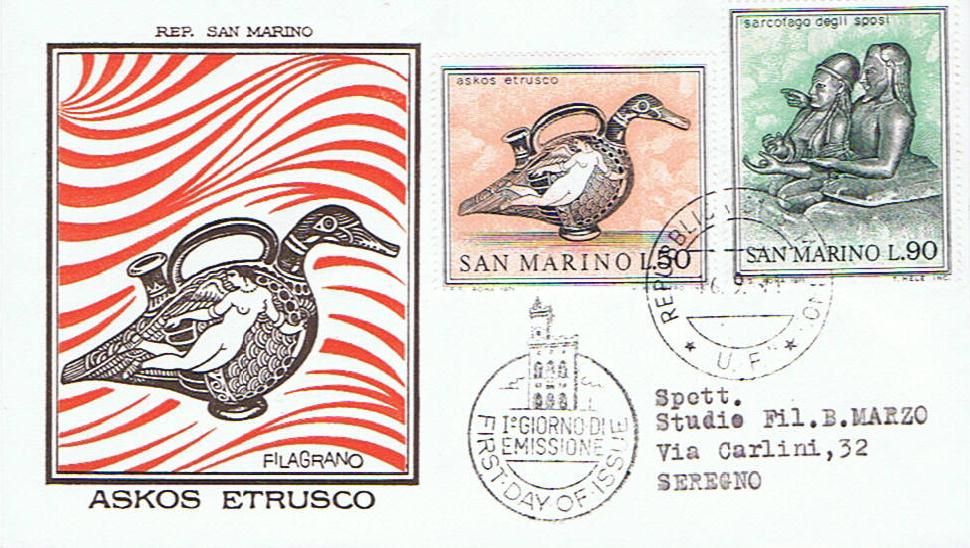 RSM 1971 - 832 S158 Serie cpl. 4 val. - Arte etrusca