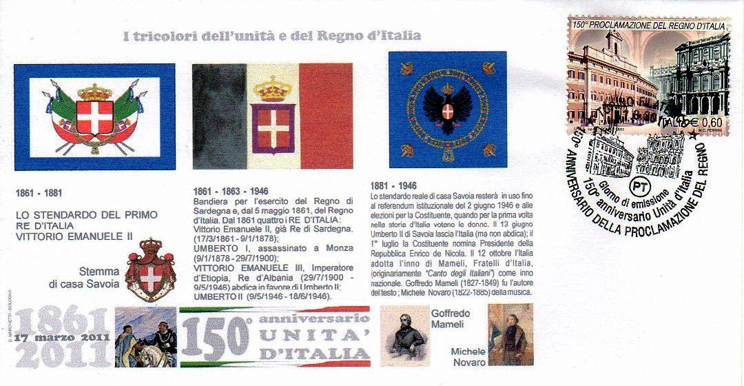 IT3274 - 17/03/2011 - 1v - BF59 Blocco Foglietto - 150 anniversario della proclamazione del regno dItalia - Palazzo Montecitorio e palazzo Carignano 