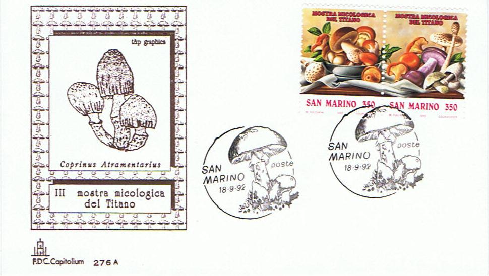 RSM 1992 - 1359 S294 Serie cpl. 4 val. - Mostra micologica del titano - Funghi