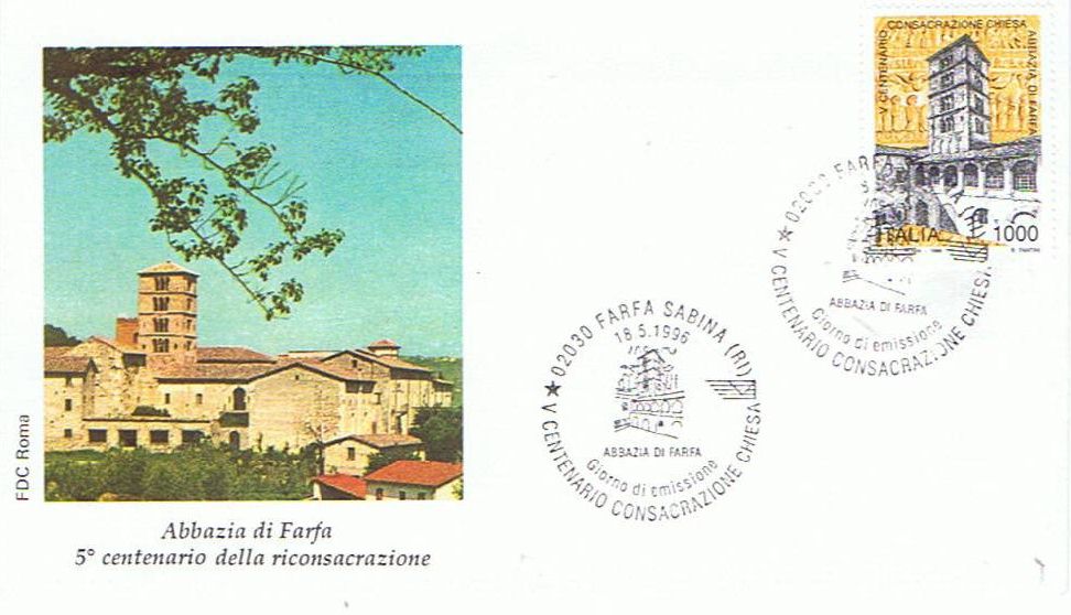 IT2250 - 18/05/1996 - 1v - 5 centenario della consacrazione della chiesa dellimperiale abbazia di Farfa