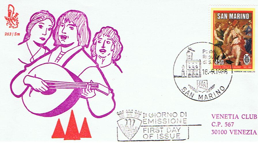 RSM 1986 - 1190 - 25 anniversario della societ corale di San Marino