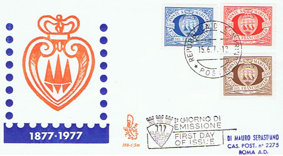 RSM 1977 - 986 S192 Serie cpl. 5 val. - Centenario dei primi francobolli di San Marino