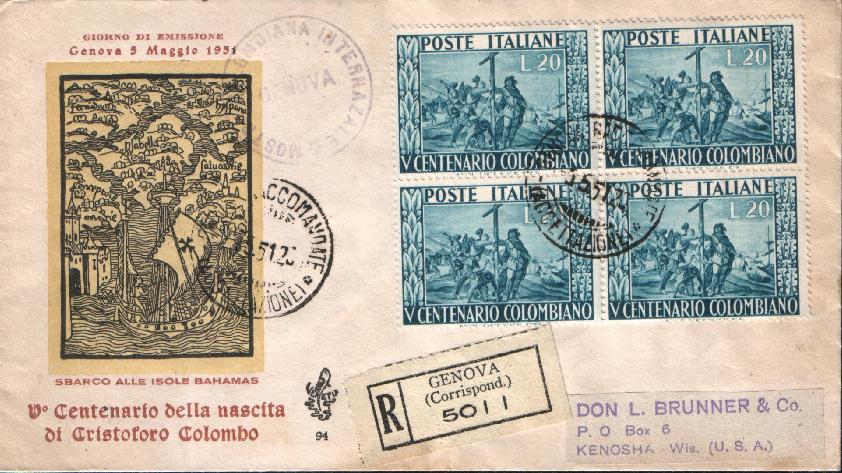 IT0660 - 05/05/1951 - 1v - 5 Centenario della nascita di Colombo  20