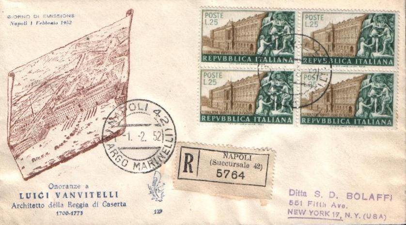 IT0683 - 01/02/1952 - 1v - Bicentenario dellinizio della costruzione della Reggia di Caserta  25