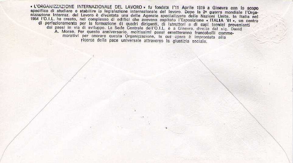 IT1112 - 07/06/1969 - 2v - 50 Anniversario dell Organizzazione Internazionale del Lavoro OIL