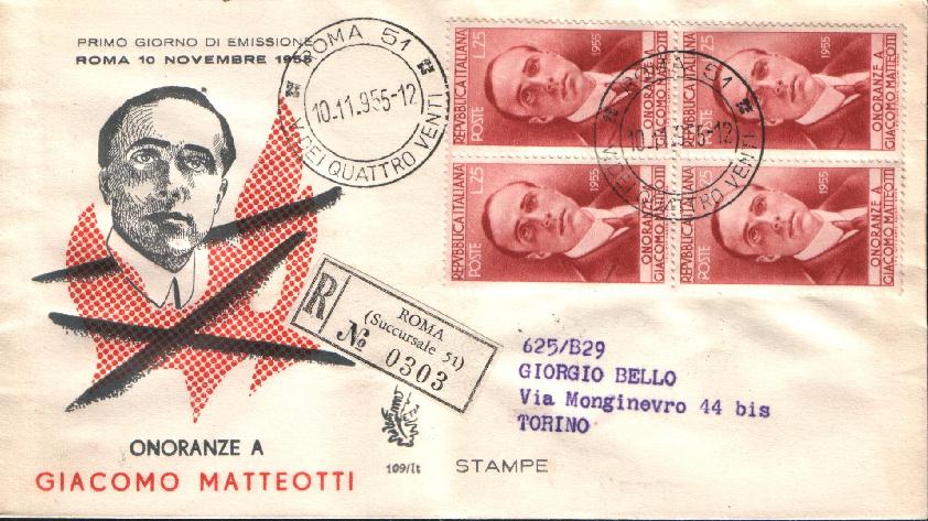 IT0788 - 10/11/1955 - 1v - 70 Anniversario della nascita di Giacomo Matteotti  25