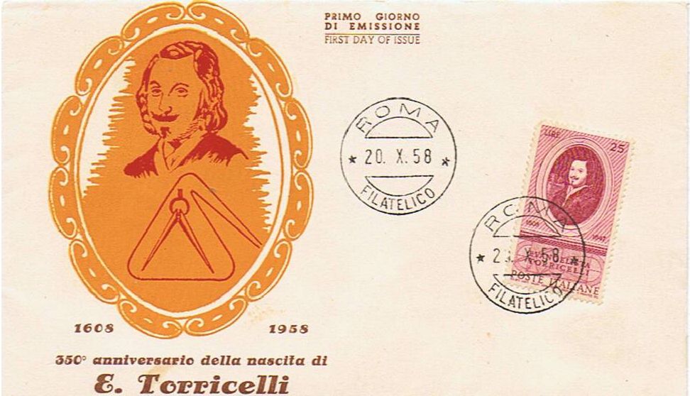 IT0842 - 20/10/1958 - 1v - 350 Anniversario della nascita di Evangelista Torricelli 25 