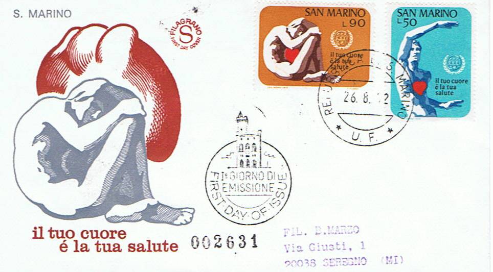 RSM 1972 - 865 S164 Serie cpl. 2 val. - Prevenzione delle malattie cardiache