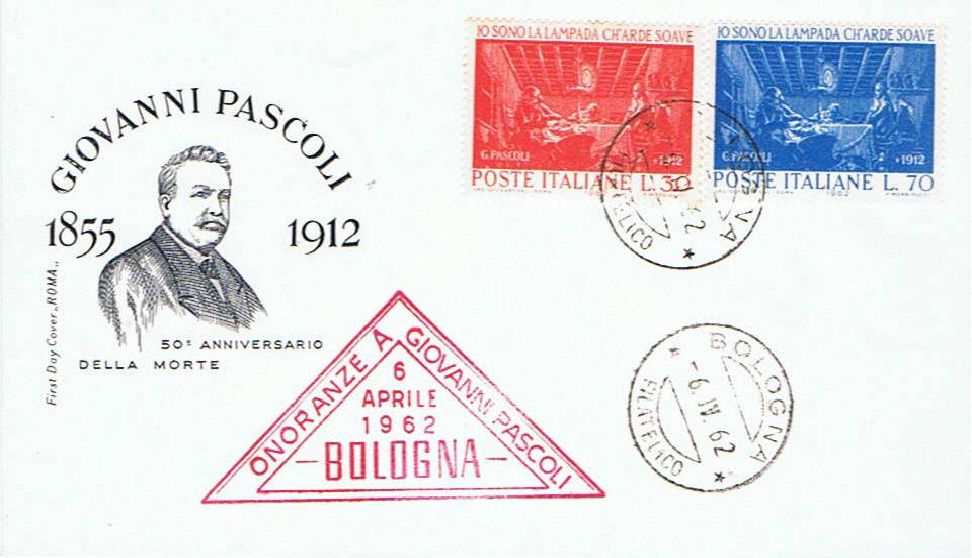 IT0936 - 06/04/1962 - 2v - 50 anniversario della morte di Giovanni Pascoli