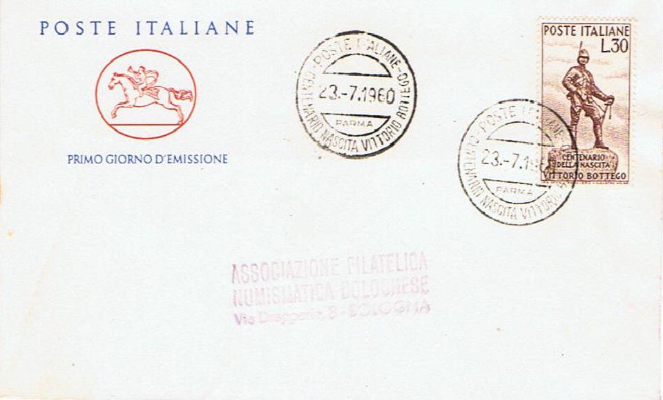 IT0894 - 23/07/1960 - 1v - Centenario della nascita di Vittorio Bottego